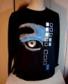 T-shirt homme. motif oeil. incrustation miroir